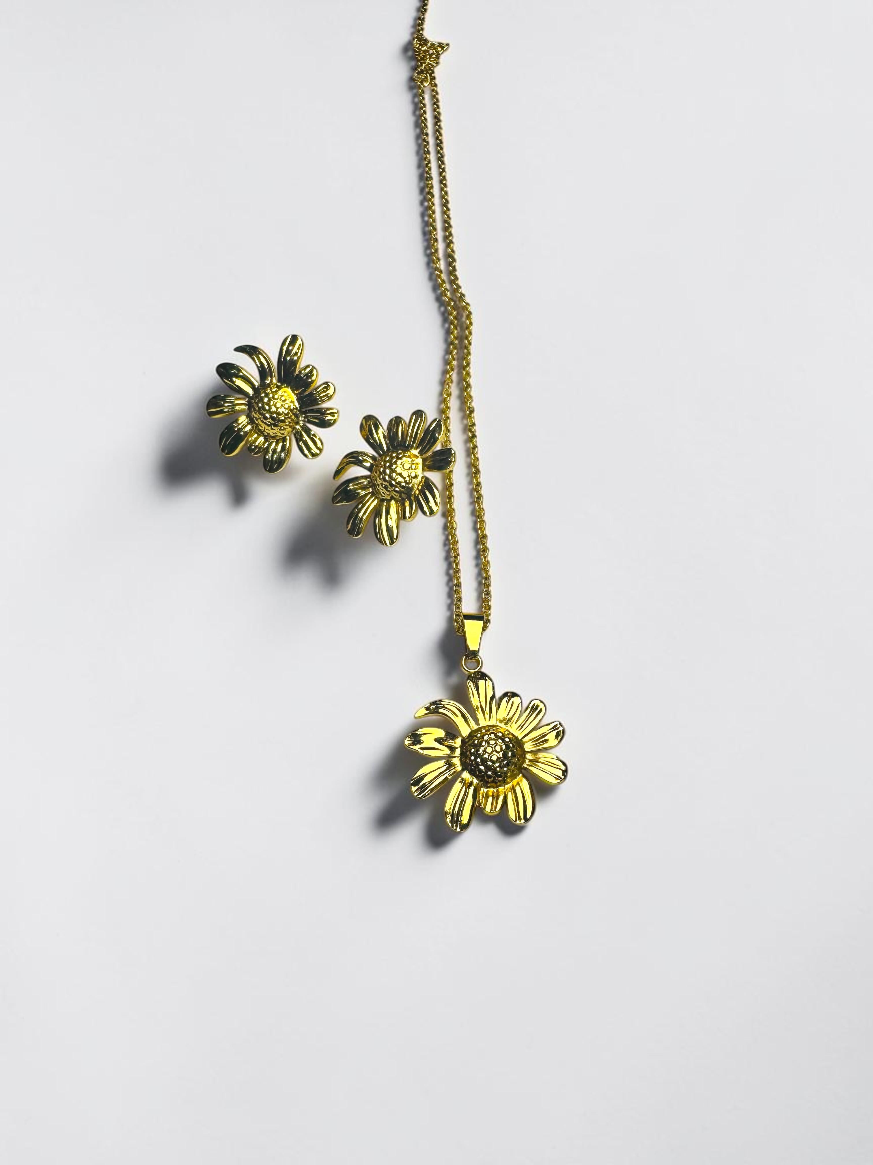 set aretes y cadena con dijen.